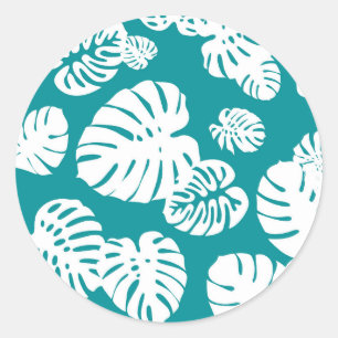 Sticker Rond Multicolor Feuilles tropicaux 3