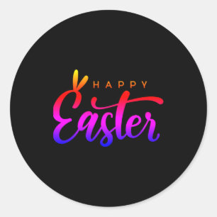 Sticker Rond Multicolore joyeuses Pâques
