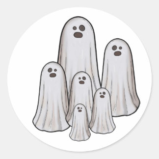 Sticker Rond Multiple fantômes halloween