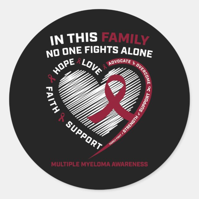 Sticker Rond Multiple Myeloma Awareness Sister Dad Blood Cancer (Devant)