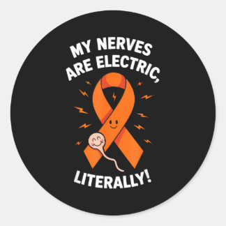 Sticker Rond Multiple Sclerosis Awareness 2025 -orange Ribbon_ 