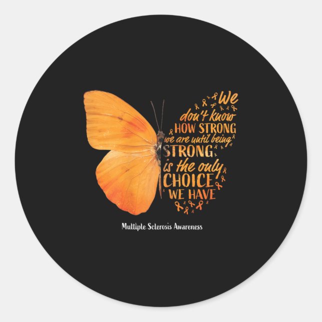 Sticker Rond Multiple Sclerosis Awareness Women Mom Cute Butter (Devant)