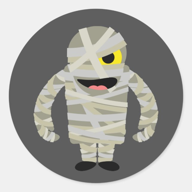 Sticker Rond Mummy zombie Halloween (Devant)