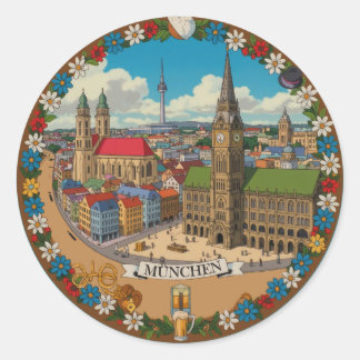 Sticker Rond Munchen Munich Deutchland