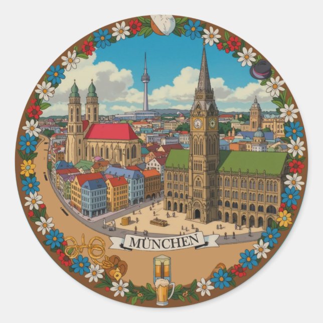 Sticker Rond Munchen Munich Deutchland (Devant)