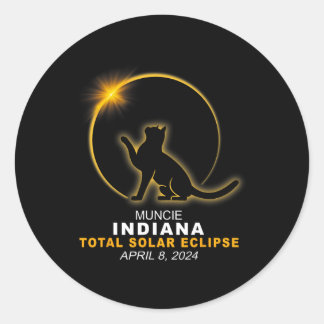 Sticker Rond Muncie 2024 Éclipse solaire totale