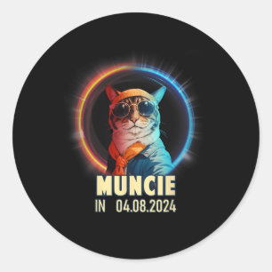 Sticker Rond Muncie Indiana Total Solar Eclipse 2024