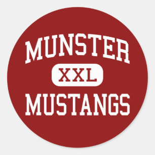 Sticker Rond Munster - Mustangs - Lycée - Munster Indiana