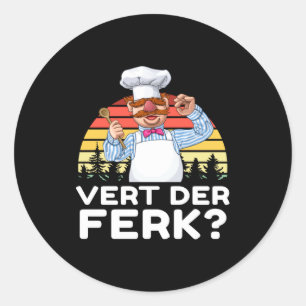 Sticker Rond Muppet Show Cuisinier suédois Juron Nouveau Drôle