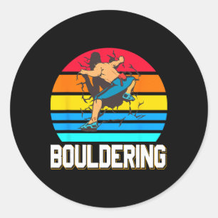 Sticker Rond Mur de bouldering rétro Smash Scène d'escalade int