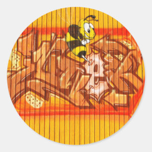 Sticker Rond Mur de graffiti de Wasp