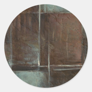 Sticker Rond Mur en brique rouge et gris