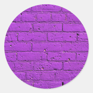 Sticker Rond Mur en brique violet peint