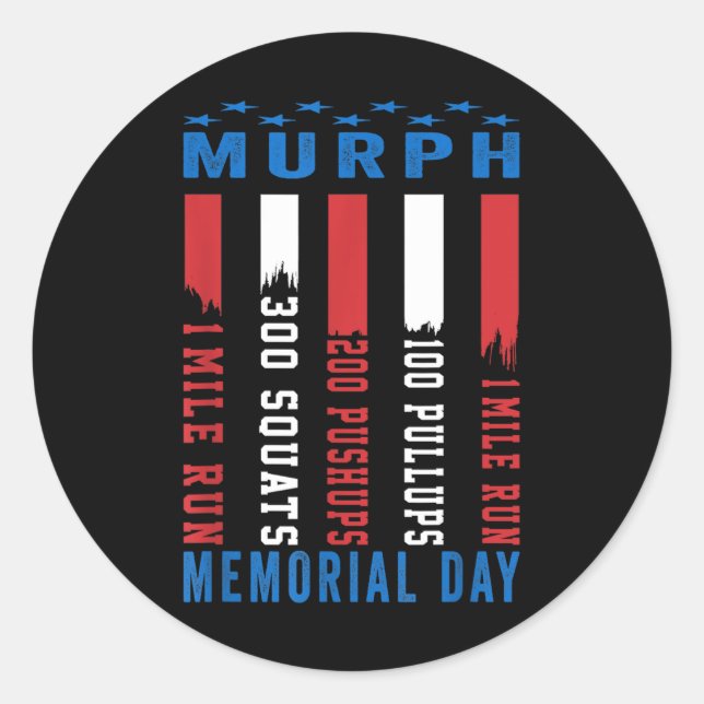 Sticker Rond Murph Challenge American Memorial Day Workout (Devant)
