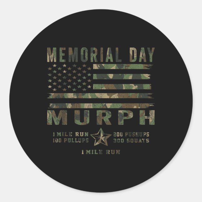 Sticker Rond Murph Challenge Memorial Day entraînement Gym Us (Devant)