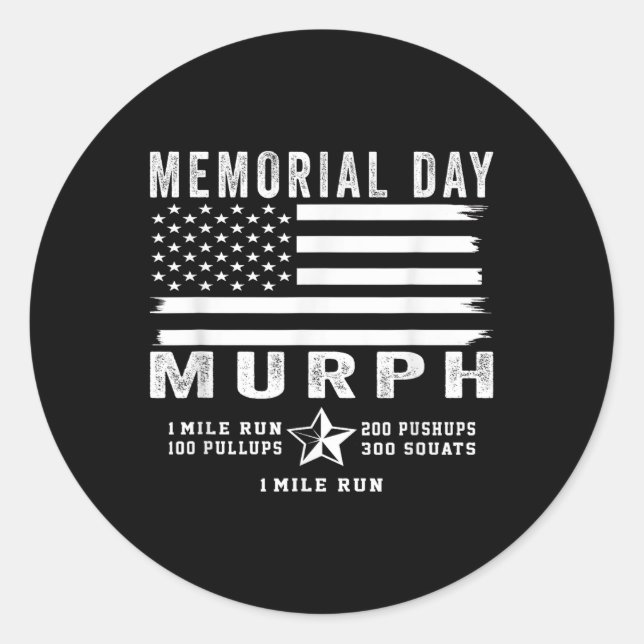 Sticker Rond Murph Challenge Memorial Day entraînement Gym Us D (Devant)
