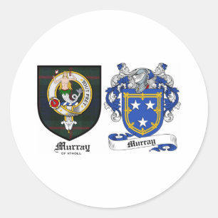 Sticker Rond Murray Clan Crest et Murray Armoiries