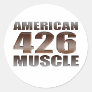 Sticker Rond muscle américain 426 Hemi