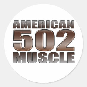 Sticker Rond muscle américain 502 chevy gros bloc moteur