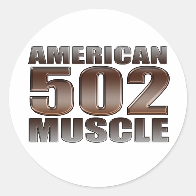 Sticker Rond muscle américain 502 chevy gros bloc moteur (Devant)