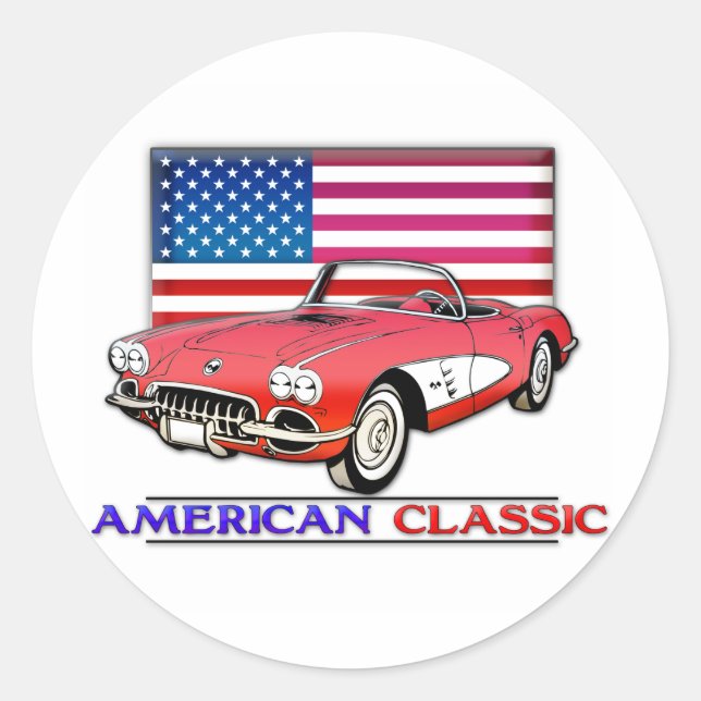 Sticker Rond Muscle classique américain (Devant)