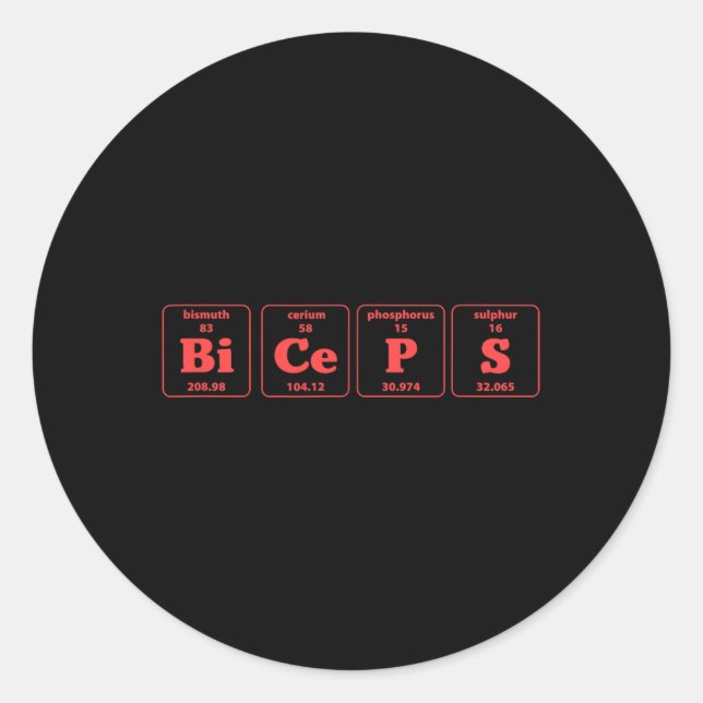 Sticker Rond Muscles de musculation de musculation de poids Bar (Devant)