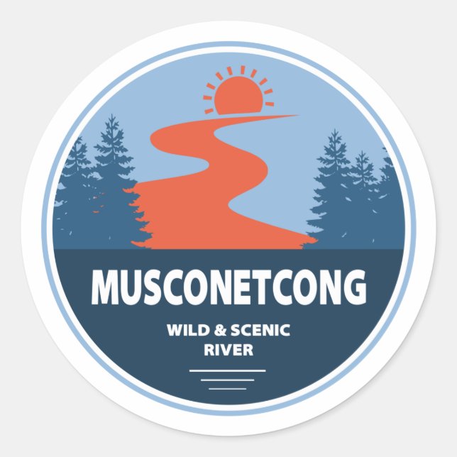 Sticker Rond Musconetcong Rivière Sauvage Et Pittoresque (Devant)