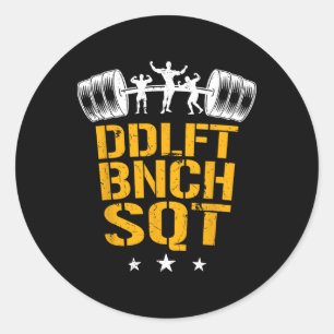 Sticker Rond Musculation Entraînement Fort Squat Développé Couc