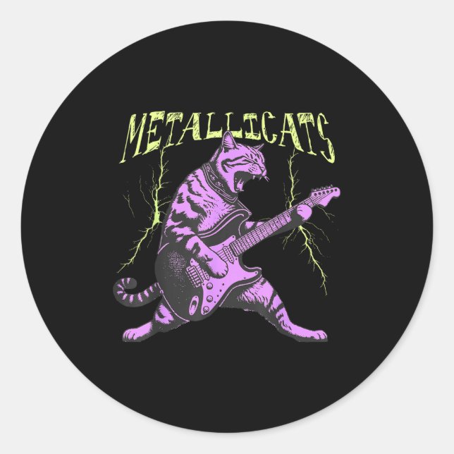 Sticker Rond Music - Metallicats  (Devant)