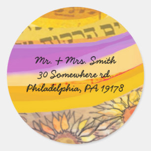 Sticker Rond Musical Flying Dove Bat mitzvah Répondre autocolla