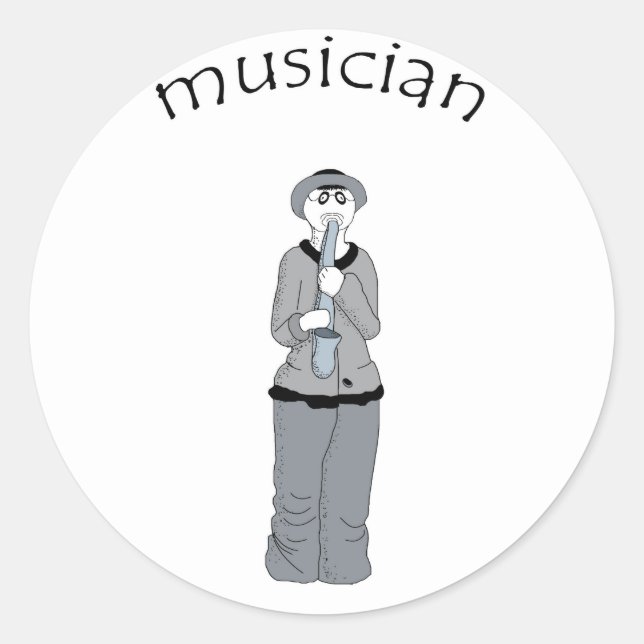 Sticker Rond musicien (Devant)