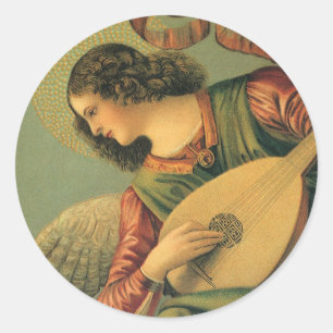 Sticker Rond Musicien Ange, Melozzo da Forli, Art de la Renaiss