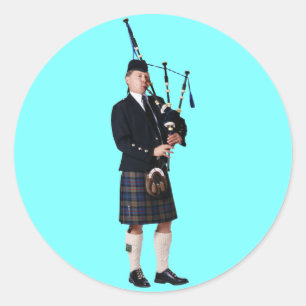 Sticker Rond Musicien Bagpipe