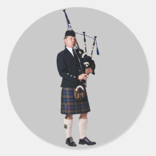 Sticker Rond Musicien Bagpipe
