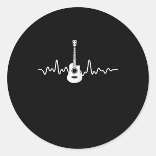 Sticker Rond Musicien de guitare acoustique