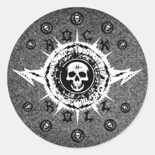 Sticker Rond Musicien Guitariste Musique Rock Groupe Étui Bus
