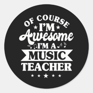 Sticker Rond Musicien professeur de musique instructeur de musi