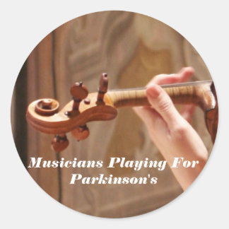 Sticker Rond Musiciens jouant pour Parkinson