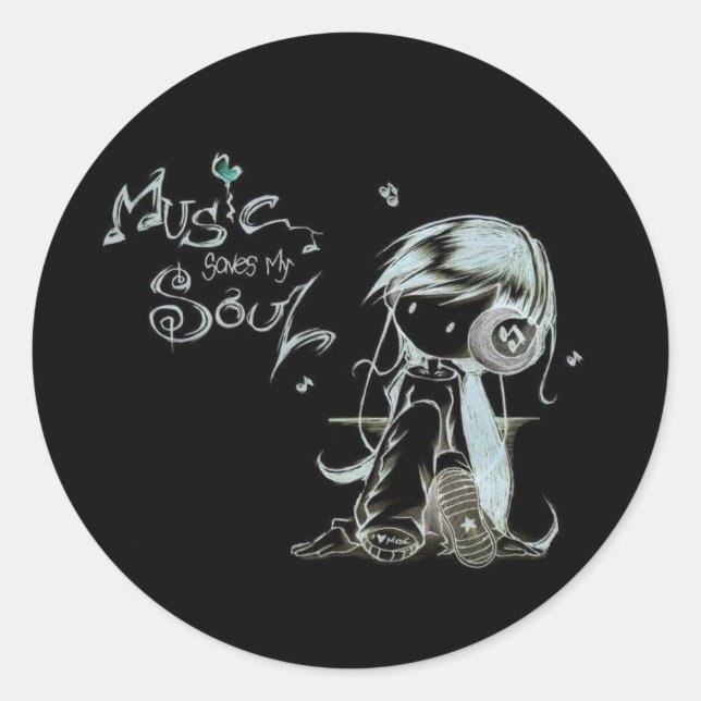 Sticker Rond musique (Devant)