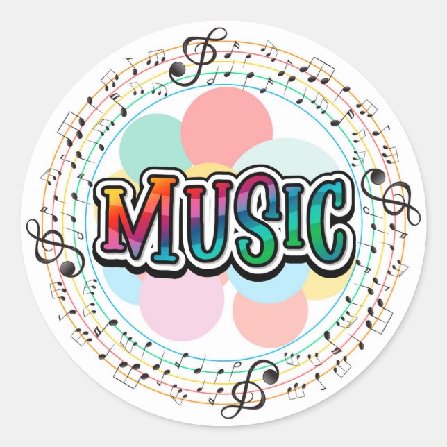 Sticker Rond Musique (Devant)