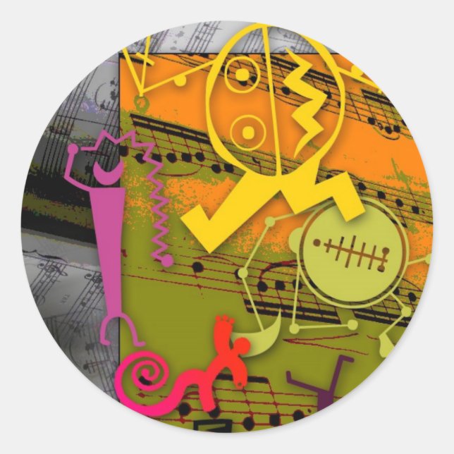 Sticker Rond Musique 01 (Devant)