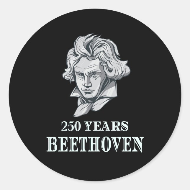Sticker Rond Musique - 250 Ans De Ludwig van Beethoven (Devant)