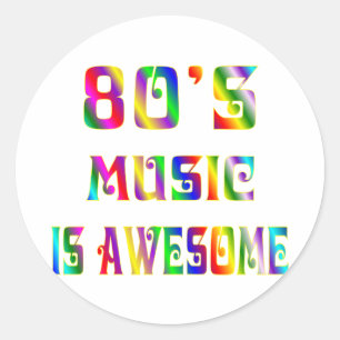 Sticker Rond musique 80s