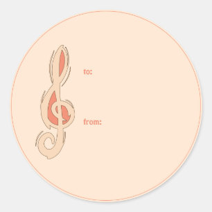 Sticker Rond Musique. Clé de violon. Musicien De / À Modèle