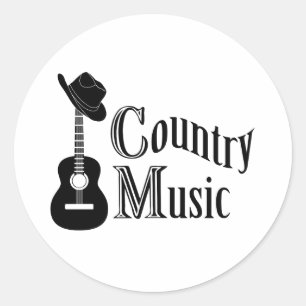 Sticker Rond Musique country