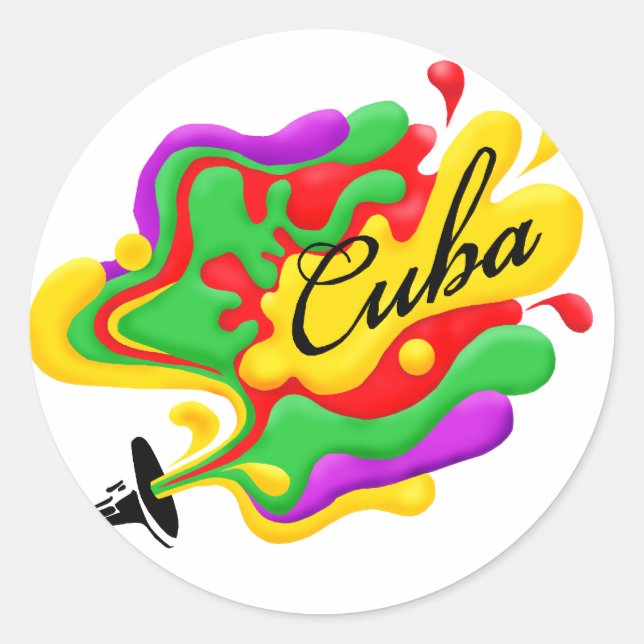 Sticker Rond Musique cubaine (Devant)