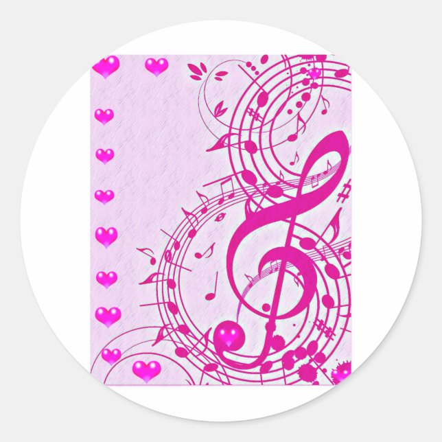 Sticker Rond Musique d'amour_ (Devant)