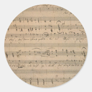 Sticker Rond Musique de feuille ancienne de 1822, chanson du vi