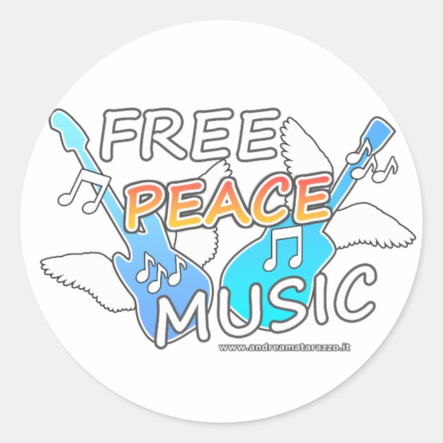 Sticker Rond Musique de la Paix Libre (Devant)