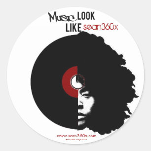 Sticker Rond Musique de l'autocollant sean360x